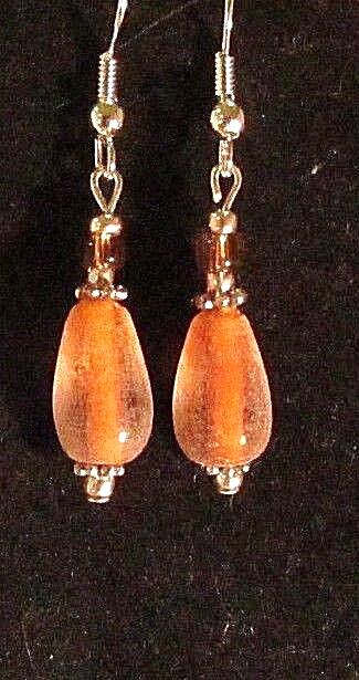 Two Pair White & Brown Beaded Silver Plated Pierced Earrings (#206) NEW