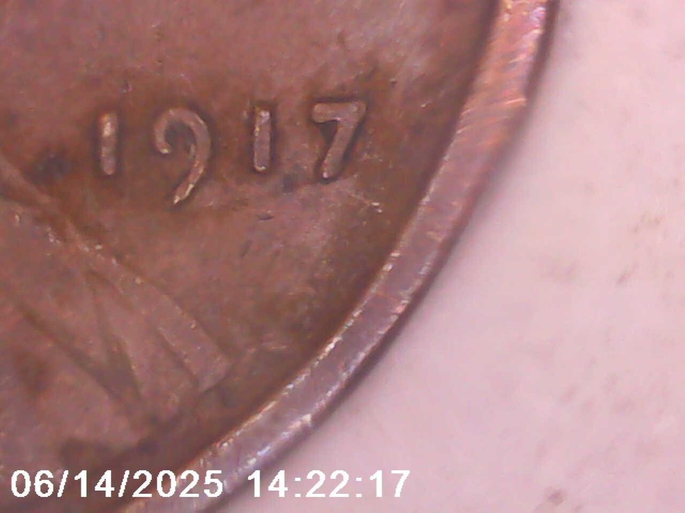 1917-P Lincoln Wheat Cent with Error on Reverse