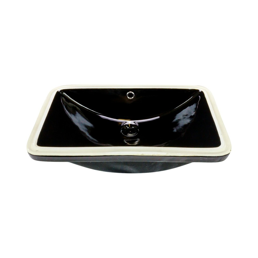 Moat Rectangular Shaped Undermount Bathroom Vanity Sink 24" X 15-3/4" Black