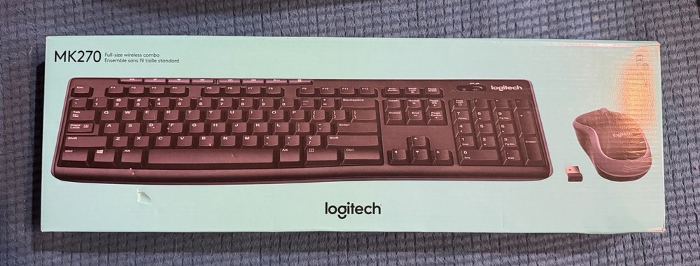 Logitech MK270 Wireless Keyboard and Mouse Combo for PC/MAC, Open Box, Tested