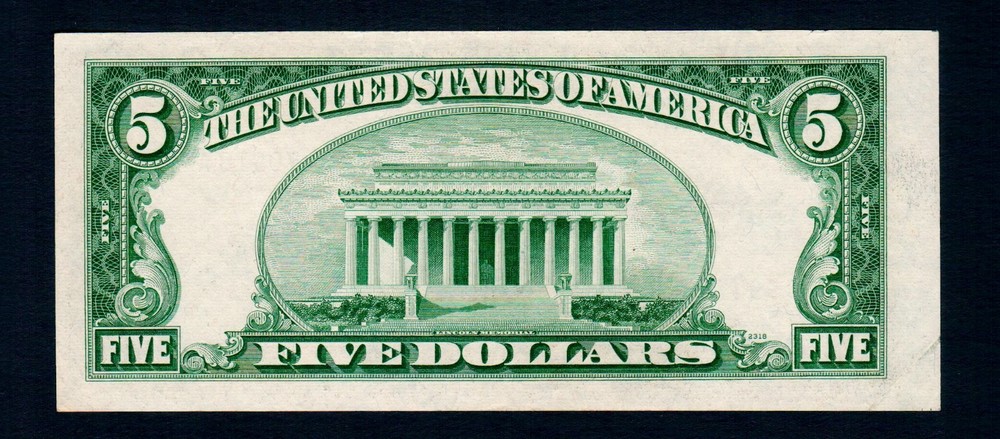 Error Misaligned $5 1953-A Silver Certificate Blue Seal Uncirculated (#199)