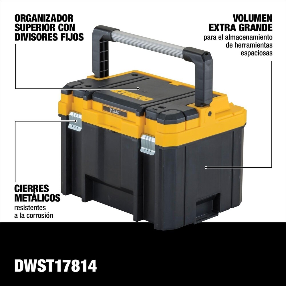 DEWALT TSTAK Tool Box, Deep, Long Handle, Extra Large Design, Fixed Divider