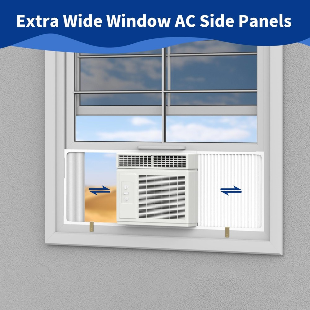 Window Air Conditioner Side Panel with Adjustable Frame, Universal Window AC ...