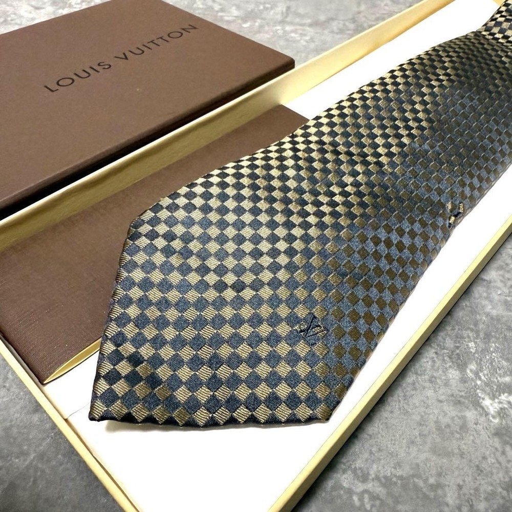 LOUIS VUITTON tie Monogram Damier Thick