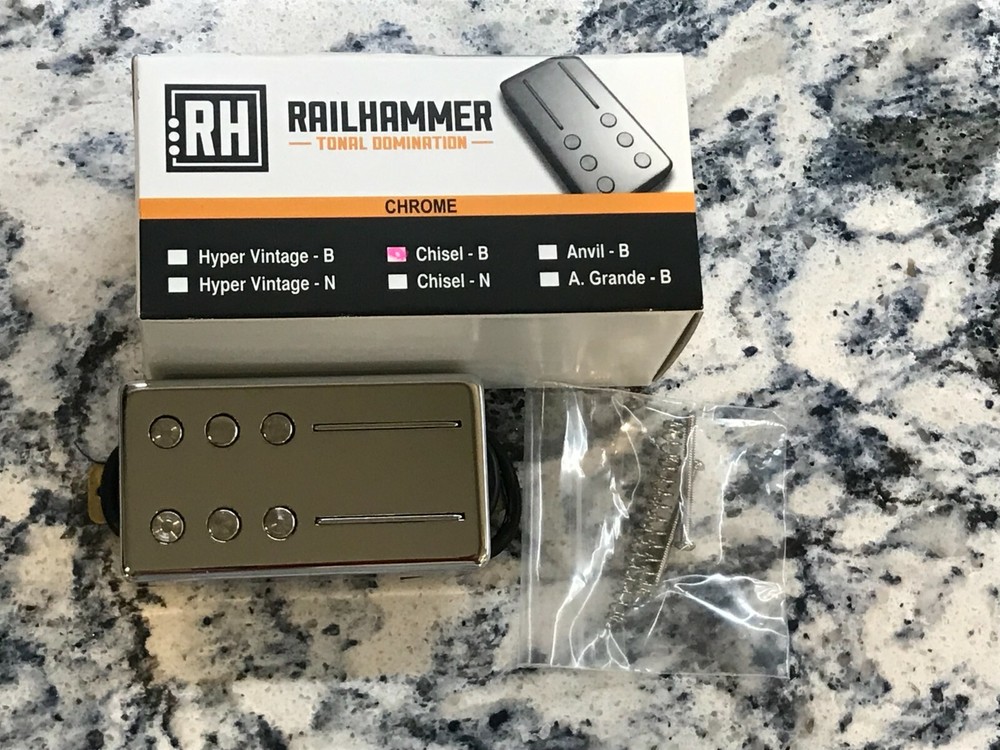 RAILHAMMER Chisel Bridge Chrome Humbucker Pickup
