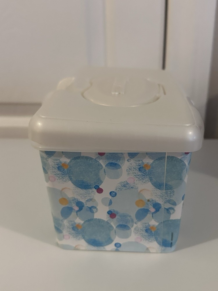 Huggies EMPTY Wipe Holder With Dots 2 Small Scuffs Multicolor