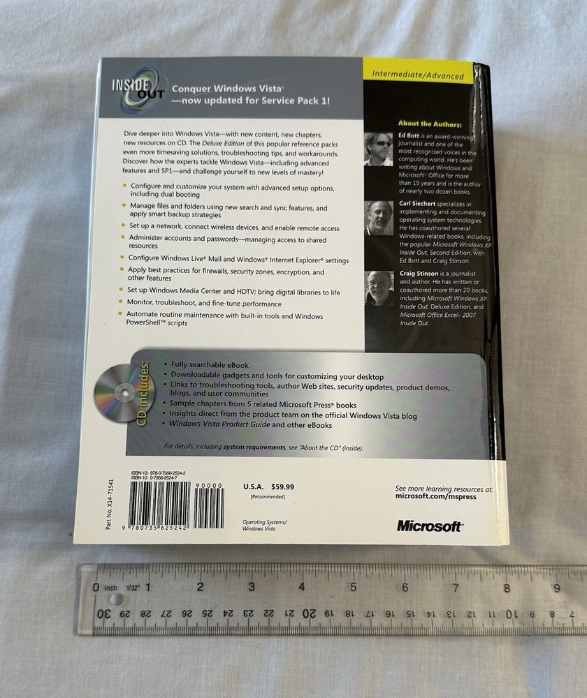 Windows Vista INSIDE OUT BOOK + CD ~ DELUXE EDITION Microsoft Network Media