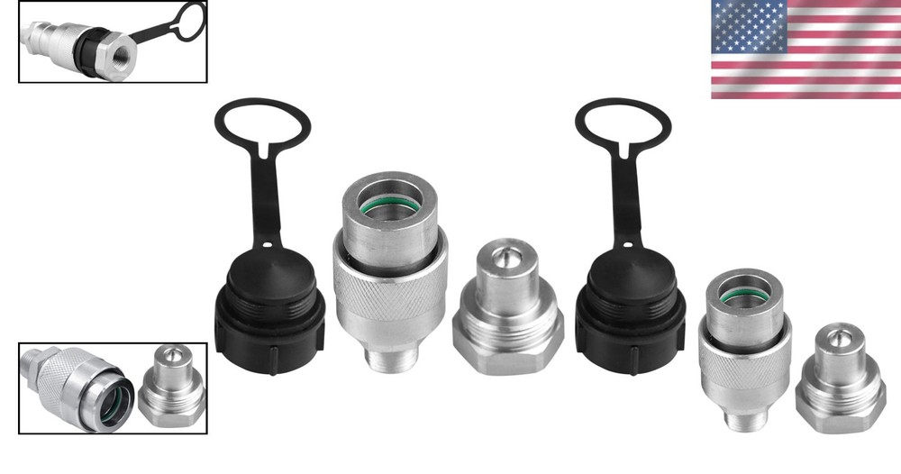 Brand New 3/8 Inch Hydraulic Quick Coupler Set Silver
