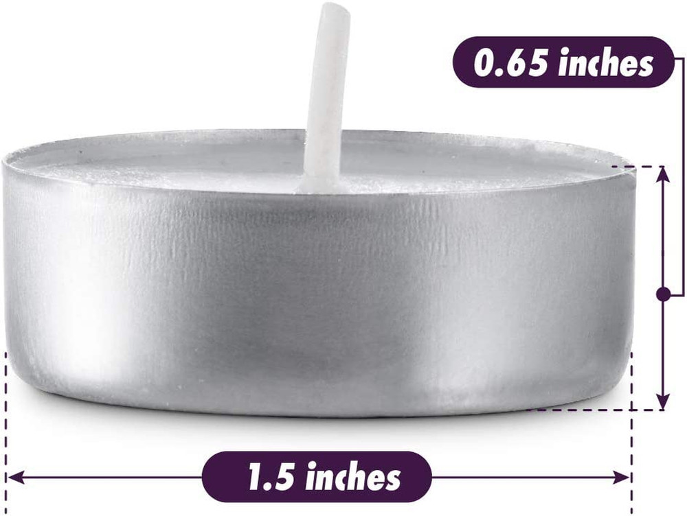 Unscented Tea Light Candles 45 Pack | 4 Hours, White, Smokeless, Dripless Small