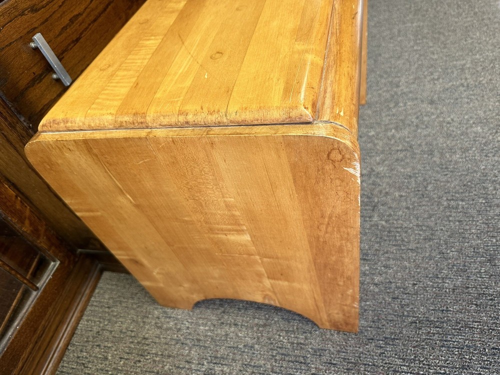 Vintage Mid Century Modern Vanity Stool Bench Seat Russell Wright Stardust