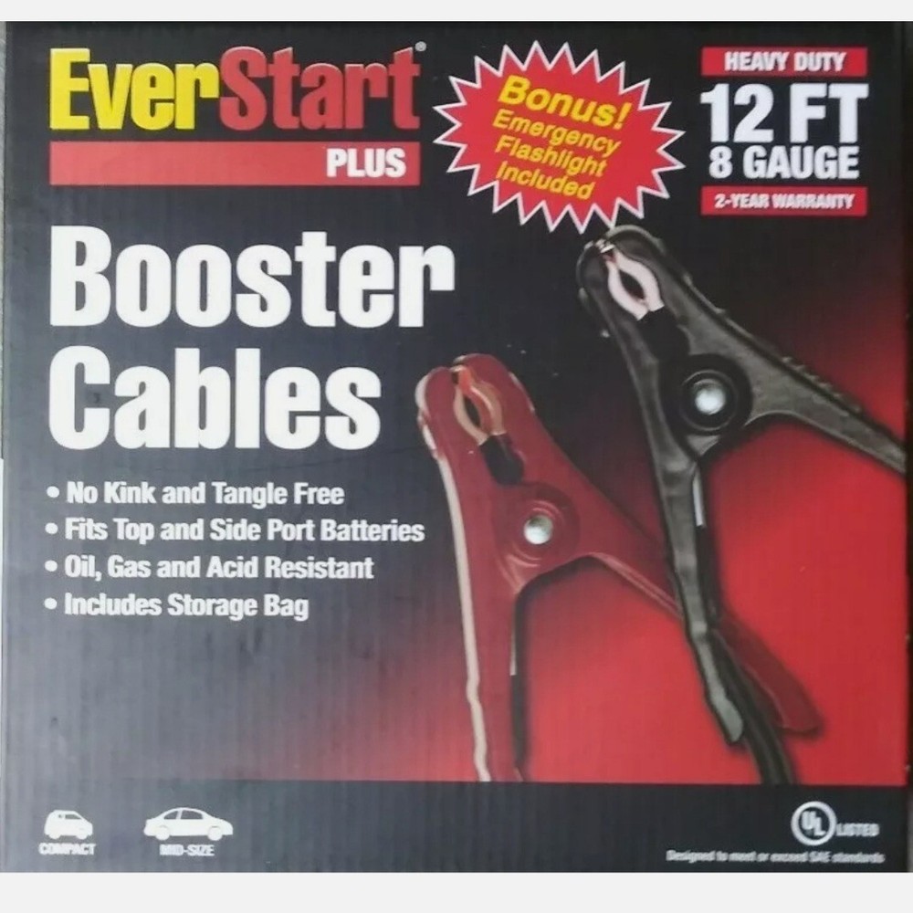 EverStart plus Booster Cables 12FT (8 Gauge)