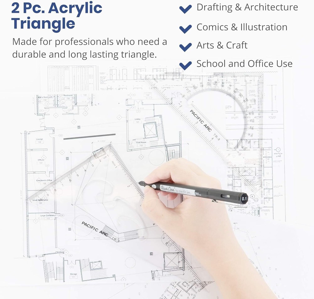 Pacific Arc Triangle Set 8 Inch 30/60 & 45/90