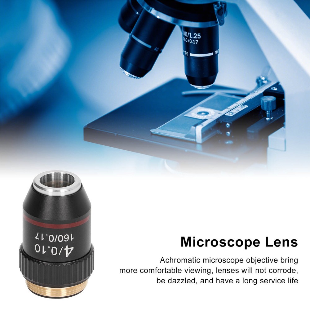 Achromatic Microscope Objective 4X High Magnification Lens 20.2mm Interface