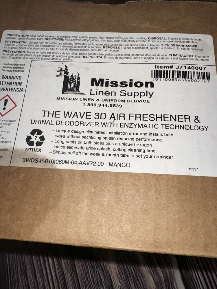 The Wave 3D Air Freshner Urinal Cake Mango 8 Pack