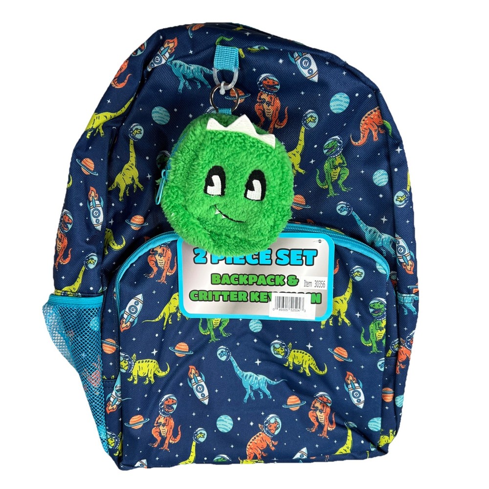 AD Sutton & Sons 2pc Backpack Space Dinasours & Critter Keychain NWT