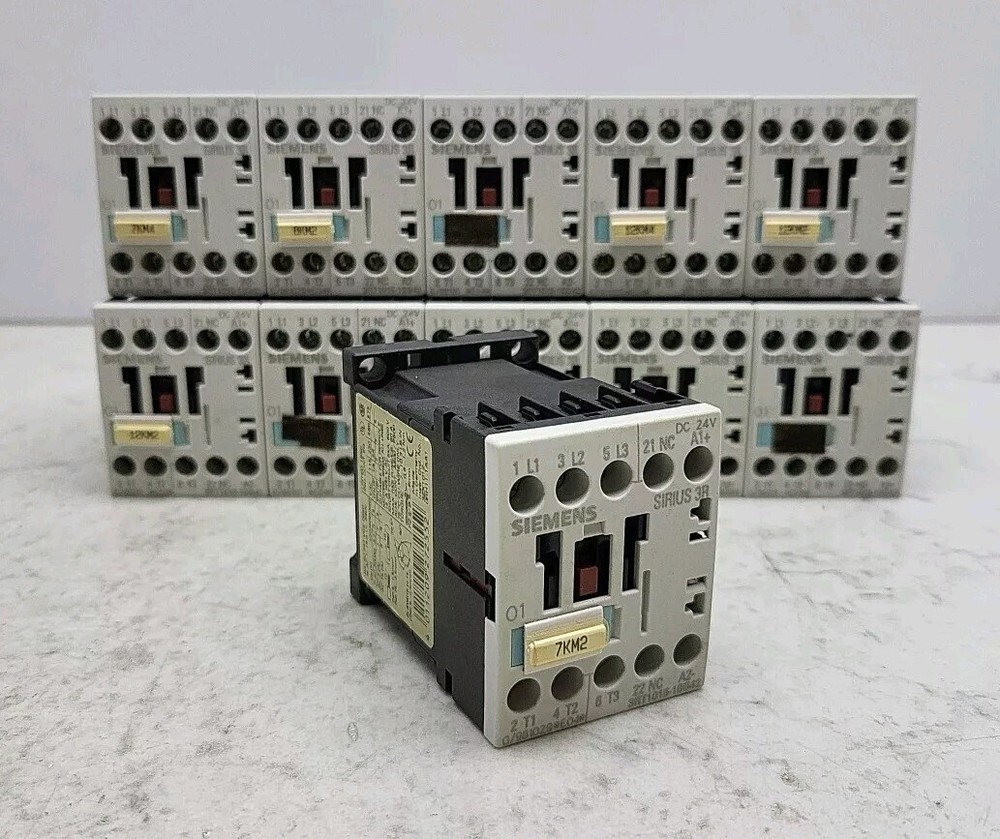 11 Pack Siemens 3RT1015-1BB42 Auxiliary Power Contactor 24V DC 3 Pole