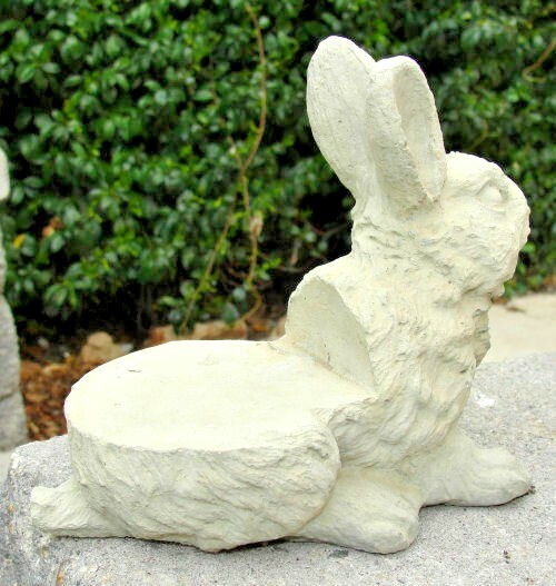 VINTAGE RABBIT POT FEET (2 Sets/6 Pcs) Solid Concrete Garden Bunny Planter Riser
