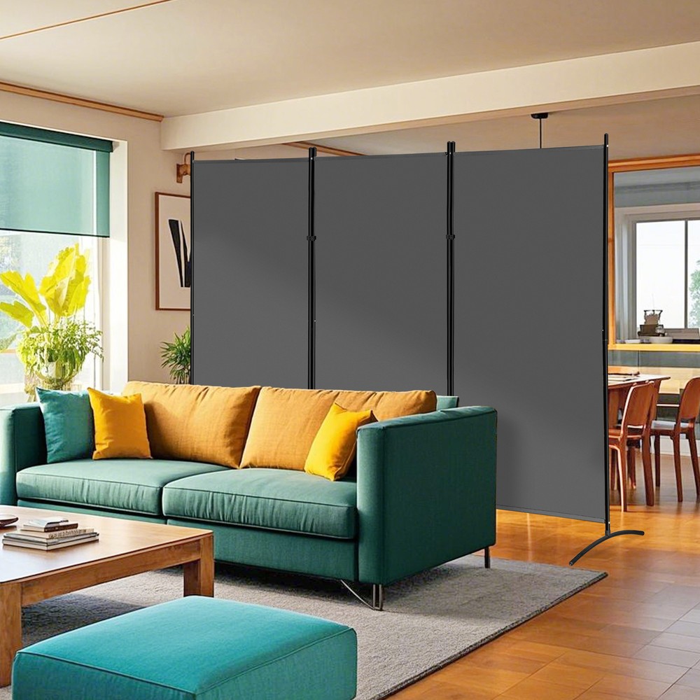 3 Panel Folding Partition Privacy Screens Freestanding Fabric Room Panel 2 Color