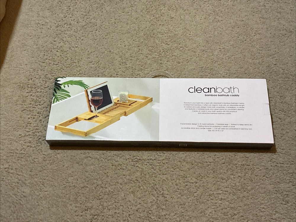 Bath Caddy. “Cleanbath” Bamboo Bath Caddy. Brand New! Unopened Box! Never Used!