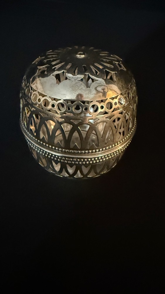 Gorham Sterling Silver Cut Work String Holder Beaded Rim 1891 for J.E. Caldwell