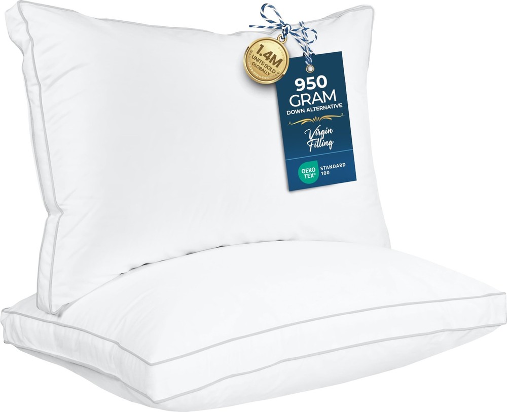 Utopia Bedding Bed Pillows for Sleeping Standard (Pack of 2), White