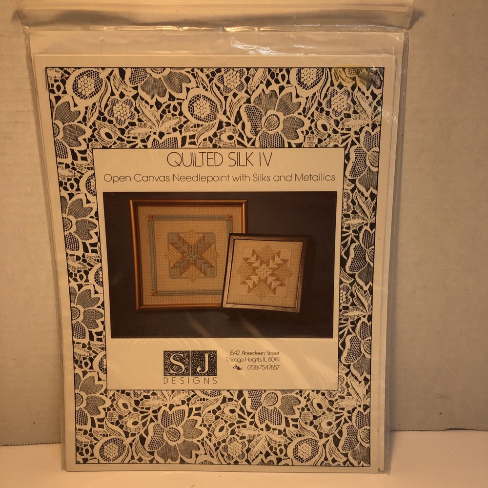 Quilted Silk IV Open Canvas Needlepoint Silks Metallics SJ designs Pattern
