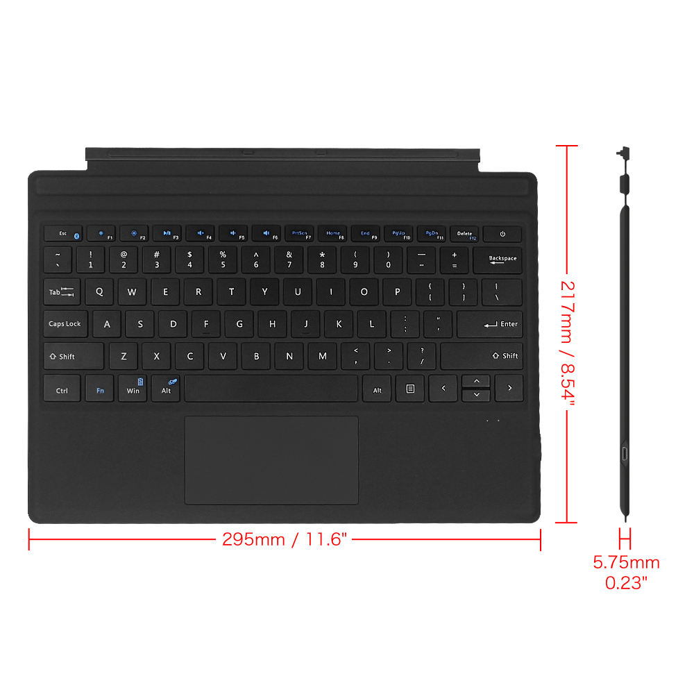 For Microsoft Surface Pro 7 Plus/ 7 /6 12.3'' Type Cover Slim Bluetooth Keyboard