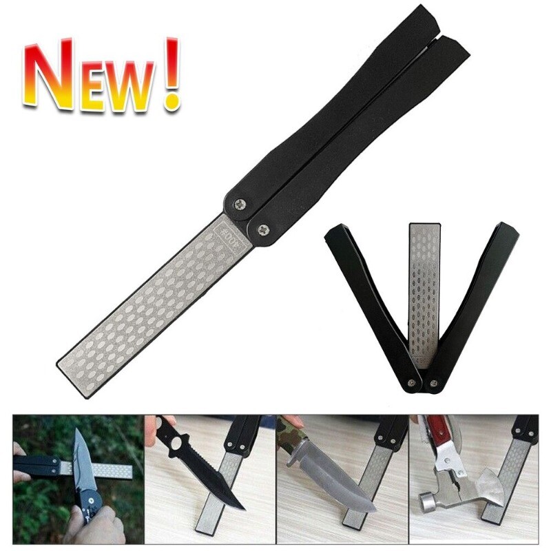 Portable Double-sided Fold Pocket Sharpener Diamond Knife Sharpening Stone Tool