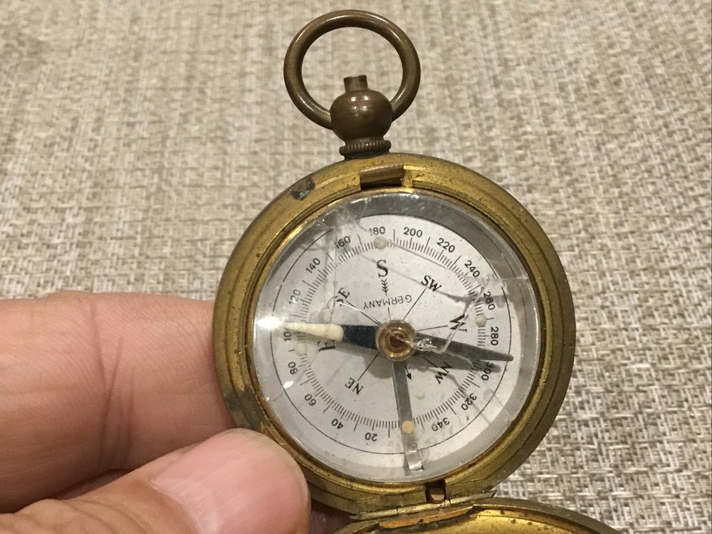 Antique/Vintage Compass Germany “ Broken Glass “