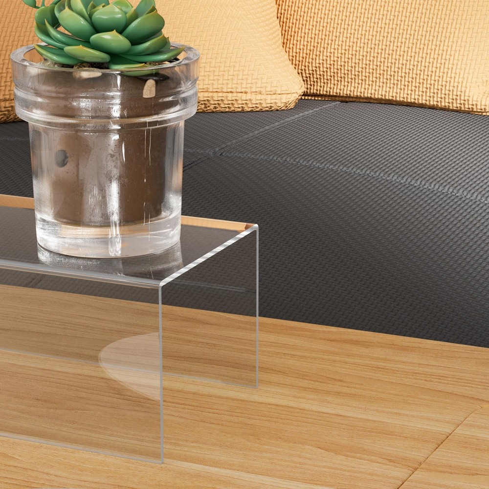 Clear Display Risers Shelf 3pcs, Countertop Rectangular Acrylic Display Stora...