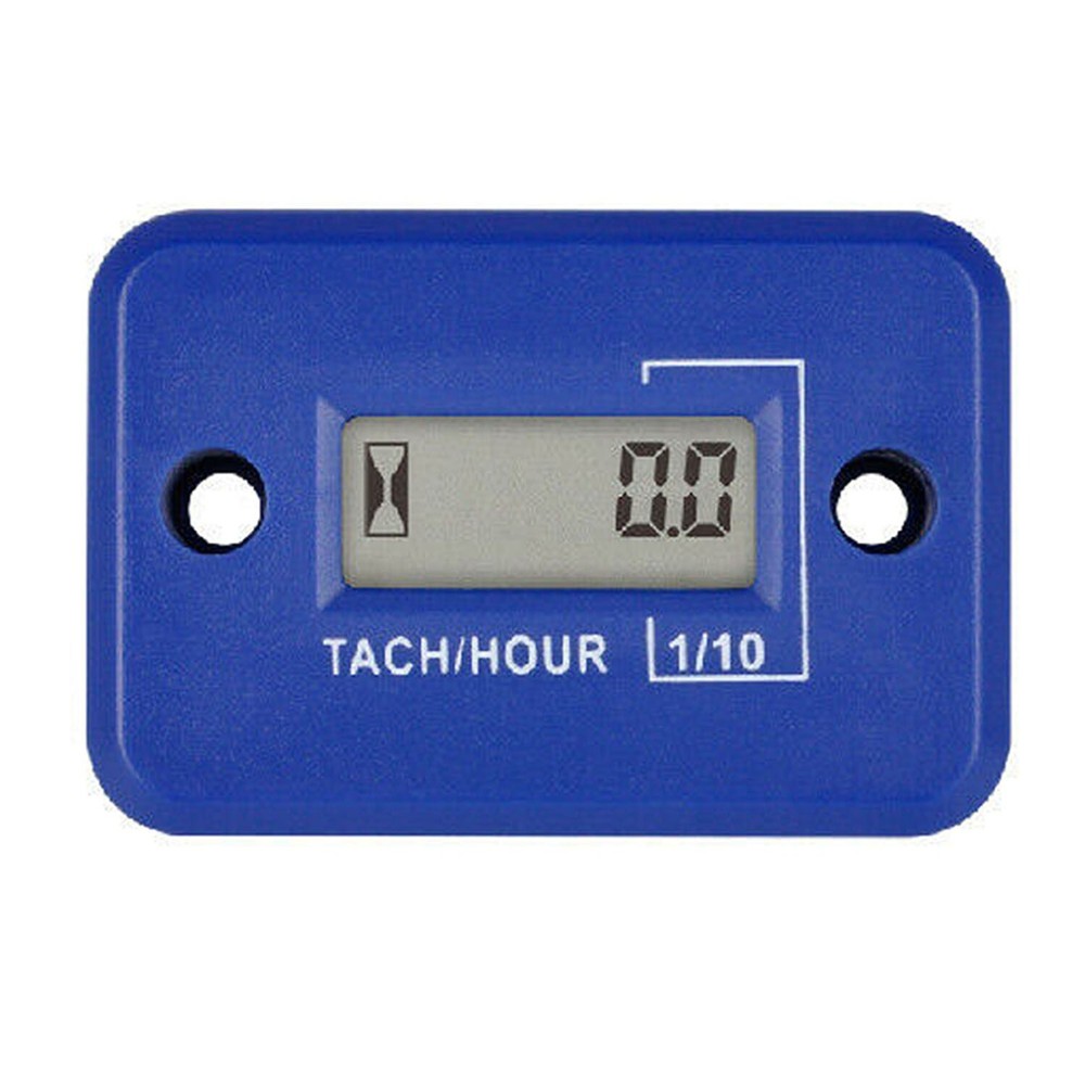 (BLUE,2/4 Stroke) Digital Tachometer Engine Hour Meter Motorcycle ATV Snowmobile