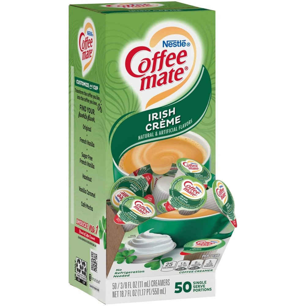 Coffee-mate Liquid Creamer Singles - Irish Creme - 50 ct Assorted Sizes