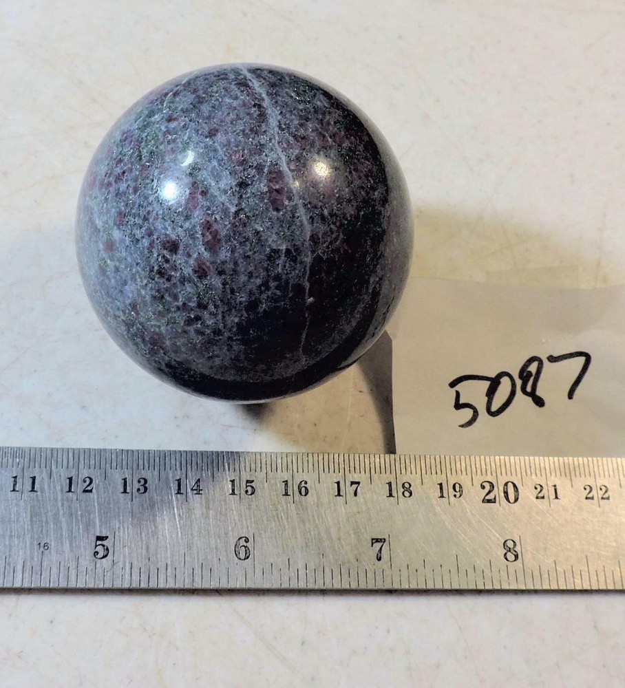 Fluorescent Ruby in Fuchsite 60mm Collection Sphere 5087