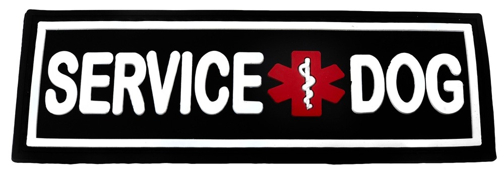 Removable 3D Rubber Patch "SERVICE DOG" 1" X 2.75"