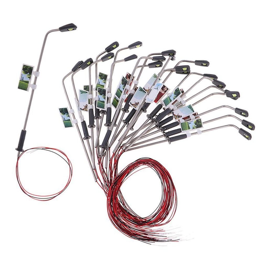 20 Model Train Courtyard Light Wired LED Street Lamps