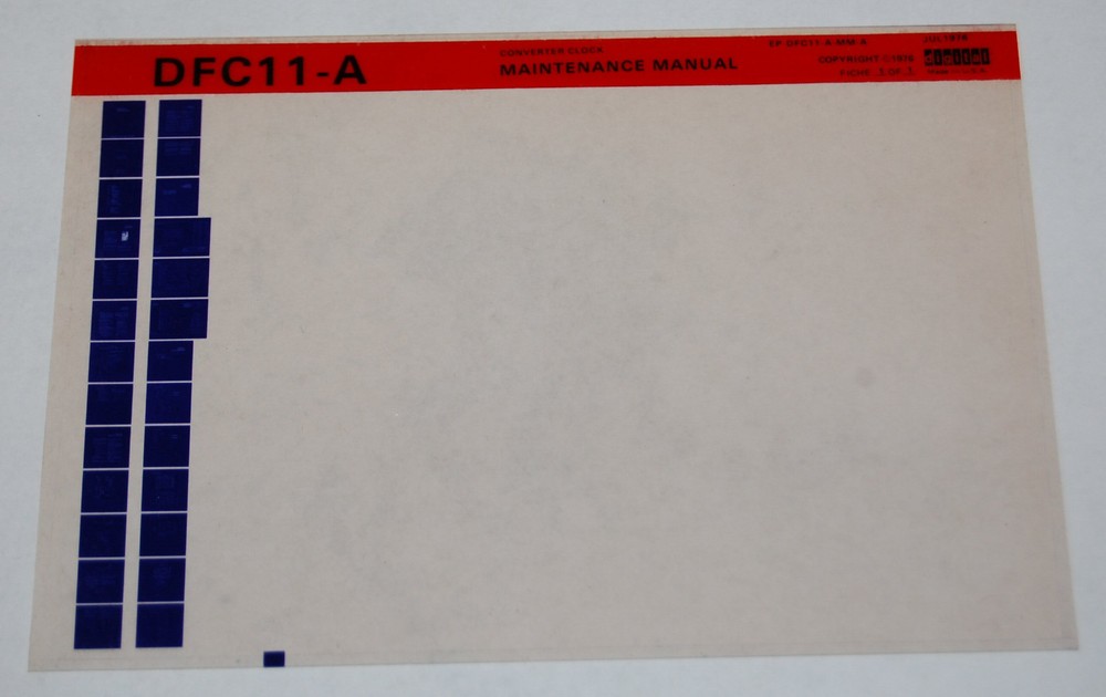 DEC DFC11-A Converter Clock Maintenance Manual, Microfiche