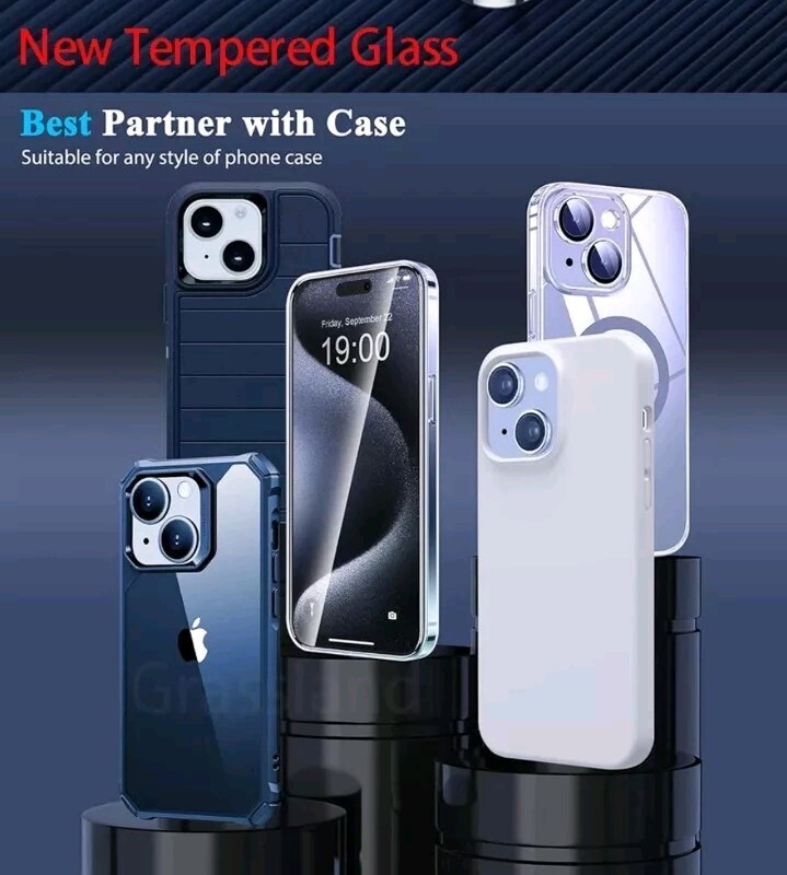 iPhone 15 Pro Tempered Glass Screen Protector (4 Pack)