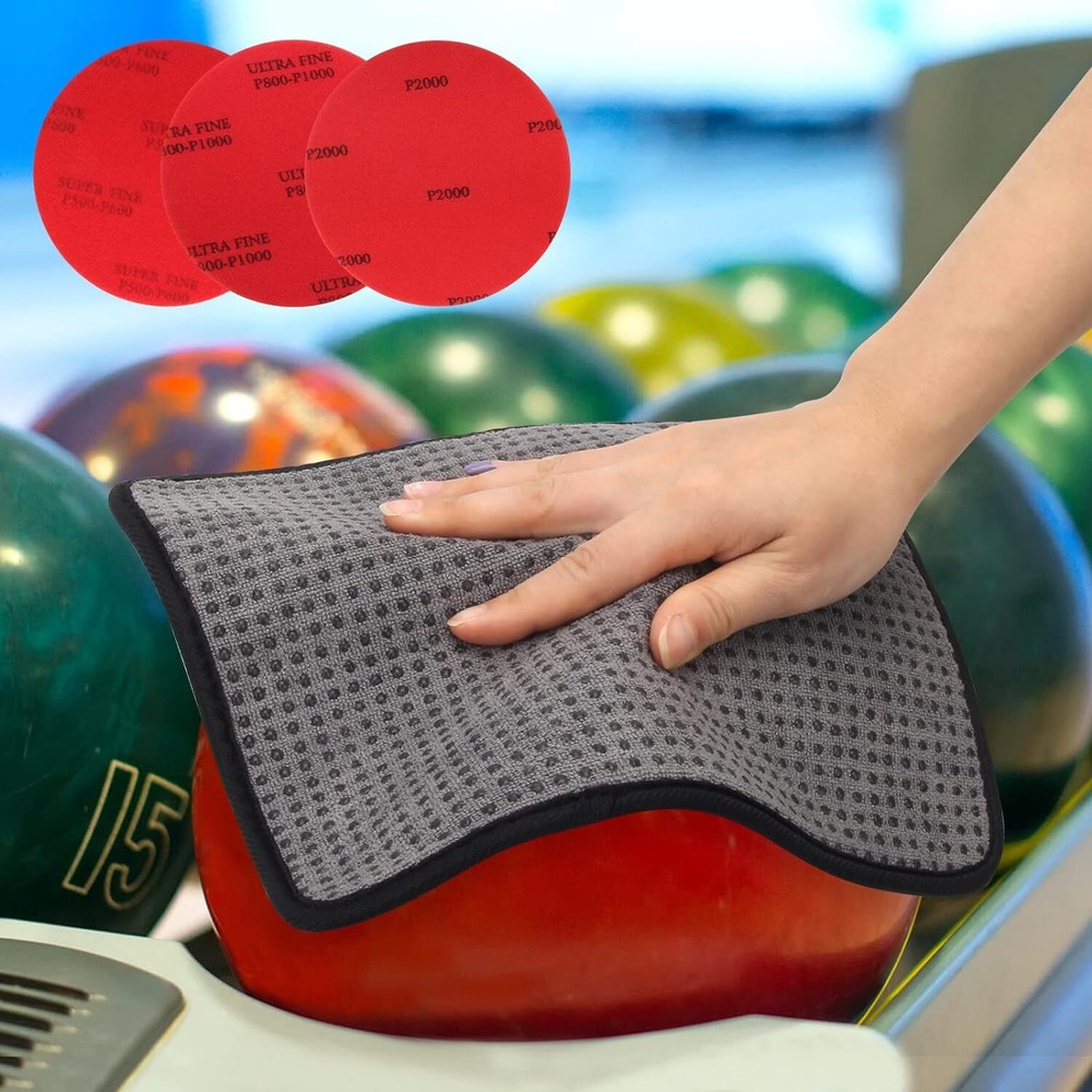 6+1 Pack Bowling Ball Sanding Pads with Towels,