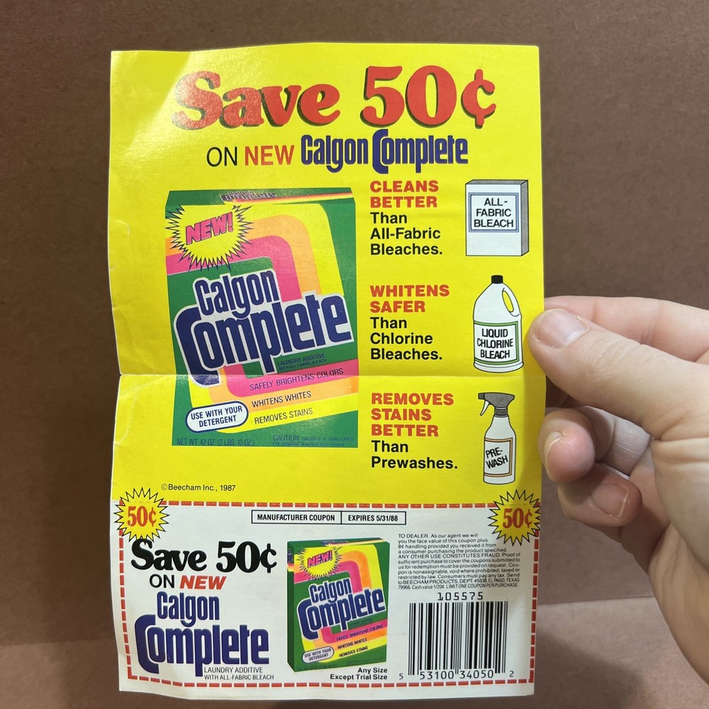 Vintage Detergent Coupon Calgon Complete 1980s