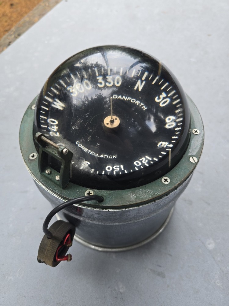 VINTAGE DANFORTH CONSTELLATION 6" MARINE BOAT HIGH SPEED COMPASS. UNTESTED.