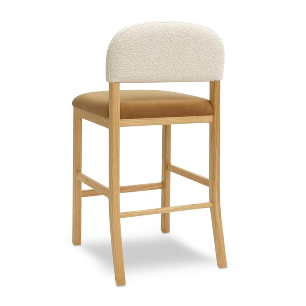 Pemberly Row Transitional Cognac Performance Velvet Counter Stool