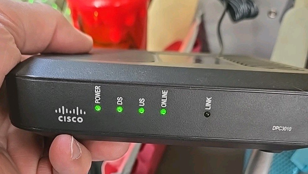 Cisco DPC3010 Cable Modem With Power Cord Black - Works!