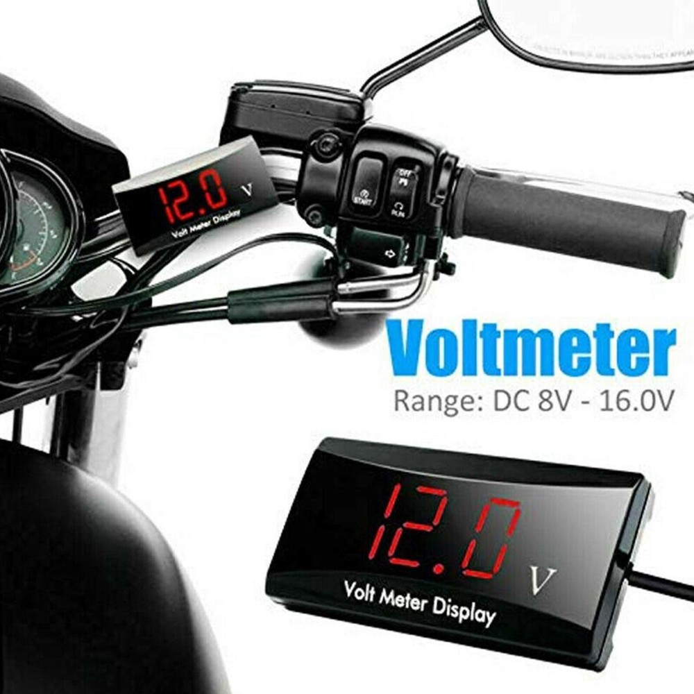 12V Digital LED Display Voltmeter Voltage Gauge Panel Meter Car Motorcycle