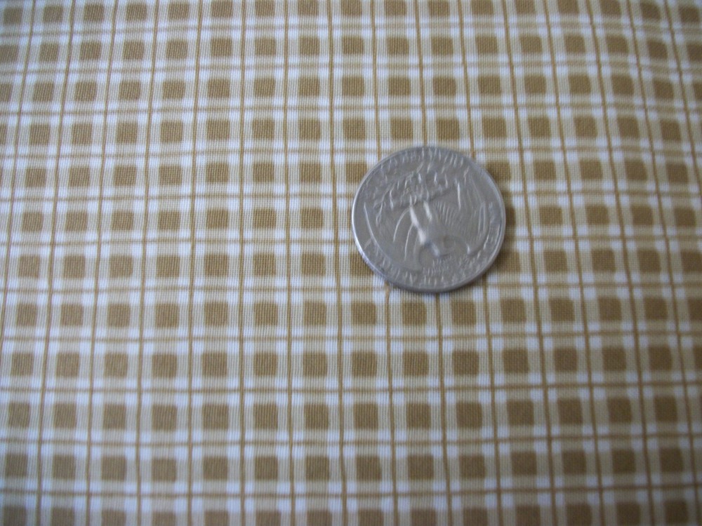 GOLDEN BROWN CHECKERED FABRIC Cotton