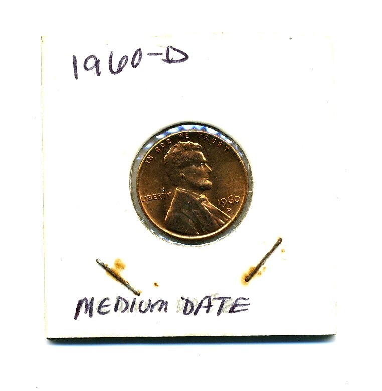 1960-D Lincoln Memorial Penny - Medium Date