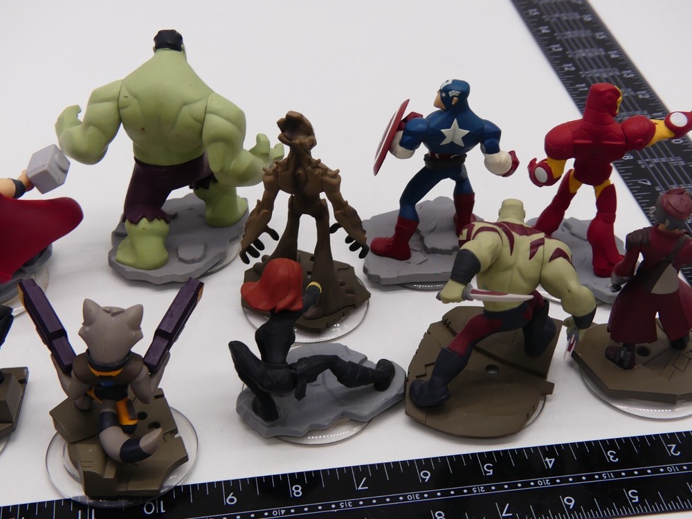 Lot Disney Infinity Game Figure Marvel Groot Rocket Gamora Hulk Iron Galaxy