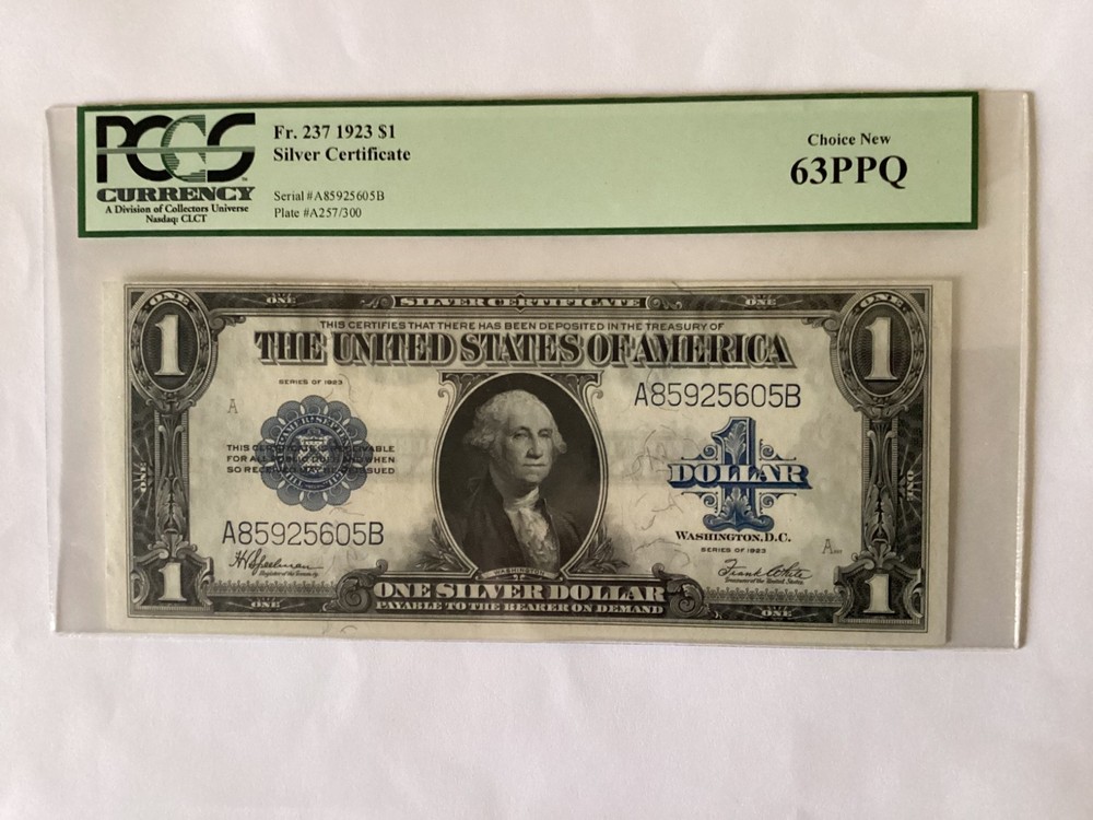 1923 $1 SILVER CERTIFICATE - PCGS 63 PPQ
