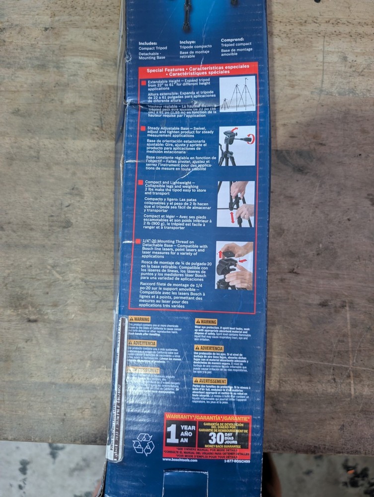 Bosch Bt150 Compact Extendable Tripod With Adjustable Legs BT 150 M9a