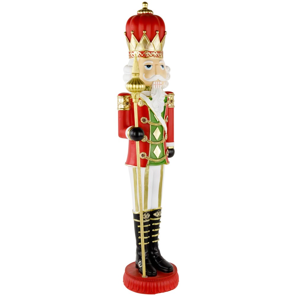 Northlight 22" Red and Gold Christmas Nutcracker with Scepter
