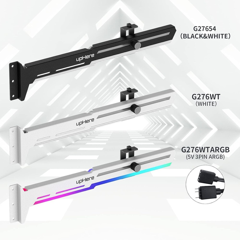 Adjustable ARGB GPU Support Brace - Prevent GPU Sag & Enhance Build Aesthetics
